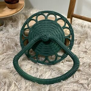Vintage Homco Painted Green Rattan Look
Plastic Towel Rack Holder 3314